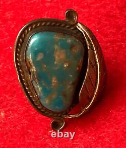 BIJOUX PAWN ANCIENS GRANDE BAGUE AVEC PIERRE TURQUOISE INUSITÉE SIGNÉE AVEC MARQUE DU FABRICANT