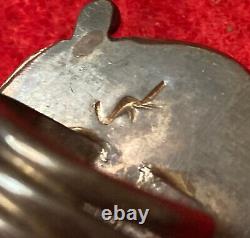 BIJOUX PAWN ANCIENS GRANDE BAGUE AVEC PIERRE TURQUOISE INUSITÉE SIGNÉE AVEC MARQUE DU FABRICANT