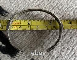 BRACELET À MANCHETTE SUD-OUEST ANCIEN en argent avec estampillage manuel gouttes de pluie Navajo 6 1/4