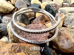 BRACELET EN ARGENT ENROULÉ MÉGA RARE AVEC YEUX TURQUOISES FAIT MAIN NAVAJO