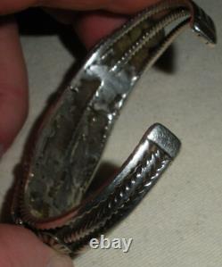 BRACELET VINTAGE EN ARGENT STERLING AVEC TURQUOISE DE QUALITÉ NAVAJO TORSADÉ