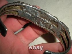 BRACELET VINTAGE EN ARGENT STERLING AVEC TURQUOISE DE QUALITÉ NAVAJO TORSADÉ