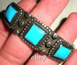 BRACELET VINTAGE EN ARGENT STERLING AVEC TURQUOISE DE QUALITÉ NAVAJO TORSADÉ