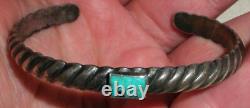 BRACELET VINTAGE NAVAJO TURQUOISE EN ARGENT STERLING