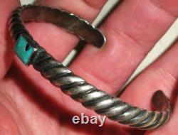 BRACELET VINTAGE NAVAJO TURQUOISE EN ARGENT STERLING