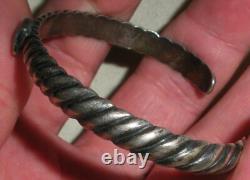 BRACELET VINTAGE NAVAJO TURQUOISE EN ARGENT STERLING