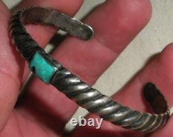 BRACELET VINTAGE NAVAJO TURQUOISE EN ARGENT STERLING