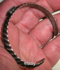 BRACELET VINTAGE NAVAJO TURQUOISE EN ARGENT STERLING