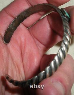 BRACELET VINTAGE NAVAJO TURQUOISE EN ARGENT STERLING