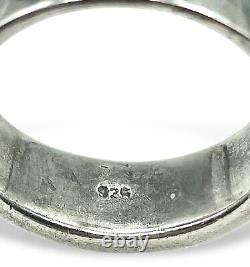 Bague Zuni WESTIKA de Nancy Sheldon, Amérindienne, taille 9, Abalone, MOP, Jasper, 8g