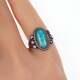 Bague En Argent Navajo Ancien Sz4.5 Et Turquoise De Haute Qualité