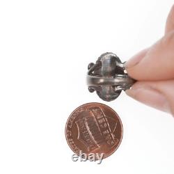 Bague en argent navajo ancien de taille Sz4.5 et turquoise de haute qualité