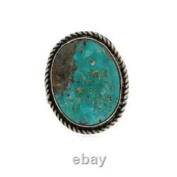 Bague en argent sterling 925 Navajo avec turquoise ancien, Fred Harvey, amérindienne, taille 6