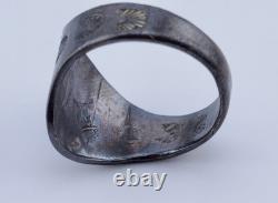 Bague en argent sterling Navajo de la période précoce de Fred Harvey, taille 9.5