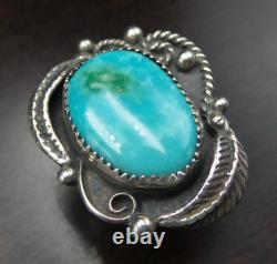 Bague en argent sterling et turquoise ANNA BEGAY Native American Navajo de collection précoce