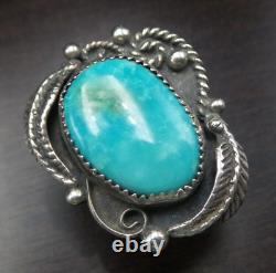 Bague en argent sterling et turquoise ANNA BEGAY Native American Navajo de collection précoce