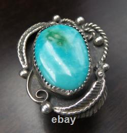 Bague en argent sterling et turquoise ANNA BEGAY Native American Navajo de collection précoce