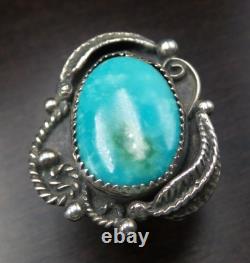 Bague en argent sterling et turquoise ANNA BEGAY Native American Navajo de collection précoce