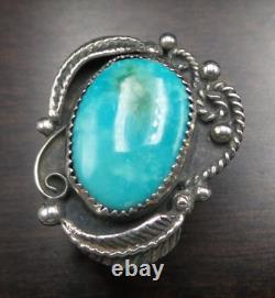 Bague en argent sterling et turquoise ANNA BEGAY Native American Navajo de collection précoce