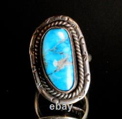 Bague en argent sterling traditionnelle navajo ancienne de style vintage avec pyrite de Morenci