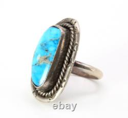 Bague en argent sterling traditionnelle navajo ancienne de style vintage avec pyrite de Morenci