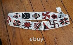 Bandeau Native Amérindienne Vintage Avec Rondins Et Autres Symboles Tribaux