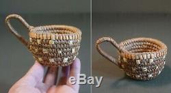 Beaux Early1900 Cowlitz Nord-ouest Amérindien Klickitat Imbriquent Panier Cup