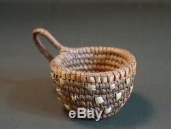 Beaux Early1900 Cowlitz Nord-ouest Amérindien Klickitat Imbriquent Panier Cup