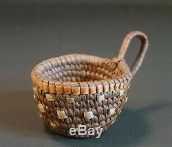 Beaux Early1900 Cowlitz Nord-ouest Amérindien Klickitat Imbriquent Panier Cup