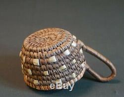 Beaux Early1900 Cowlitz Nord-ouest Amérindien Klickitat Imbriquent Panier Cup