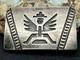 Belt Buckle En Argent Sterling Avec Design Knifewing De Lewis Lomay, Hopi Ancien Important
