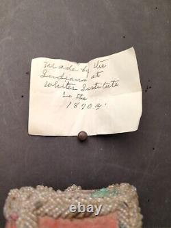 Boîte de rangement en perles d'Iroquois amérindien antique de l'Institut White's à Wabash, IN