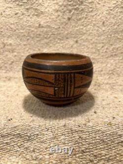 Bol en céramique polychrome Hopi Tewa Pueblo antique et lourd