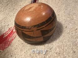 Bol en céramique polychrome Hopi Tewa Pueblo antique et lourd