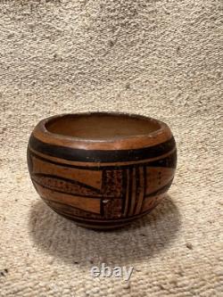 Bol en céramique polychrome Hopi Tewa Pueblo antique et lourd