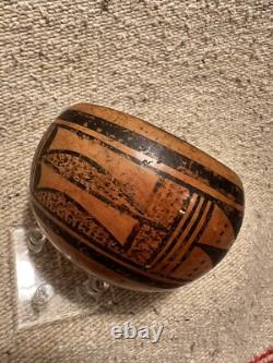 Bol en céramique polychrome Hopi Tewa Pueblo antique et lourd