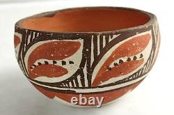 Bol en poterie de l'Isleta Pueblo amérindien du début des années 1900, 3x 1.25x Incroyable