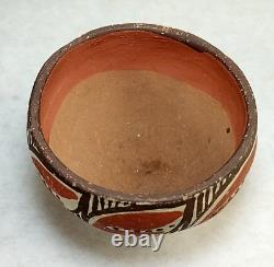 Bol en poterie de l'Isleta Pueblo amérindien du début des années 1900, 3x 1.25x Incroyable