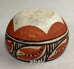 Bol en poterie de l'Isleta Pueblo amérindien du début des années 1900, 3x 1.25x Incroyable