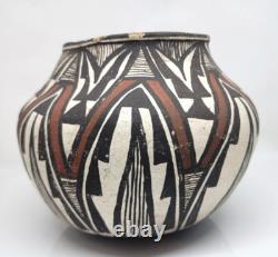Bol en poterie polychrome ACOMA précoce fait main Pueblo Amérindien