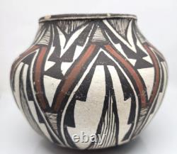 Bol en poterie polychrome ACOMA précoce fait main Pueblo Amérindien