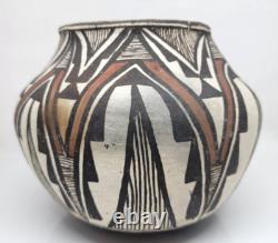 Bol en poterie polychrome ACOMA précoce fait main Pueblo Amérindien