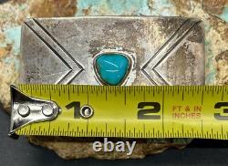 Boucle de ceinture en argent sterling et turquoise artisanale de Morris Robinson Hopi, début des années 1900