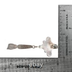 Boucles d'oreilles en argent sterling corail Zuni de Lee et Mary Weebothee, période précoce