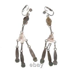 Boucles d'oreilles en argent sterling corail et turquoise de Lee et Mary Weebothee Zuni.