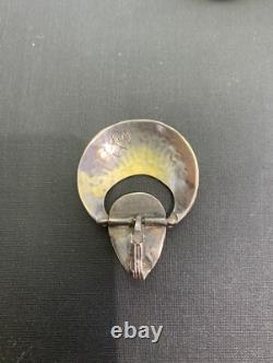 Boucles d'oreilles en argent sterling pivotantes rares et grandes de Ralph Tawangyaouma, Hopi précoce