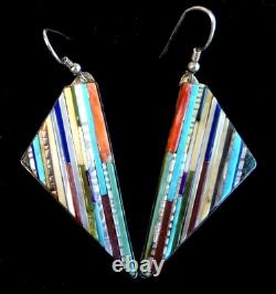 Boucles d'oreilles en mosaïque de pavés de Santo Domingo Henry Rosetta, rares et vintage