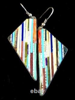 Boucles d'oreilles en mosaïque de pavés de Santo Domingo Henry Rosetta, rares et vintage