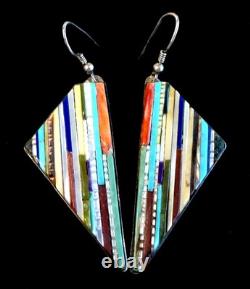 Boucles d'oreilles en mosaïque de pavés de Santo Domingo Henry Rosetta, rares et vintage