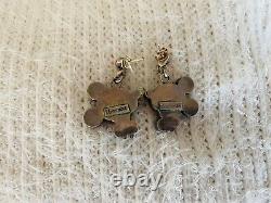Boucles d'oreilles navajo rares Zuni Veronica Poblano Disney Mickey Mouse nœud papillon